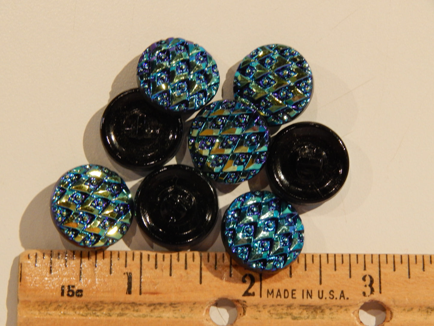Peacock Czech Glass Buttons