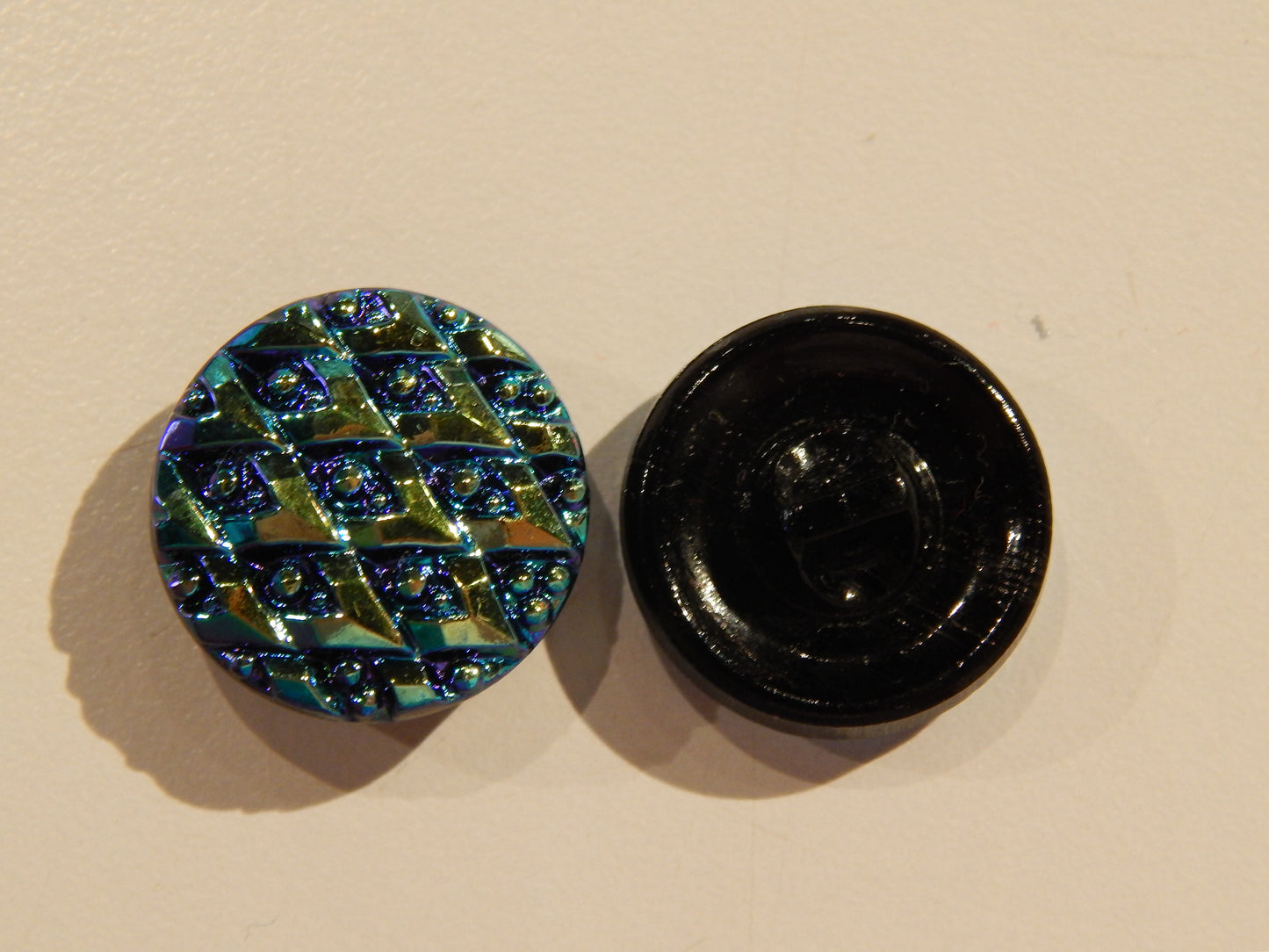 Peacock Czech Glass Buttons