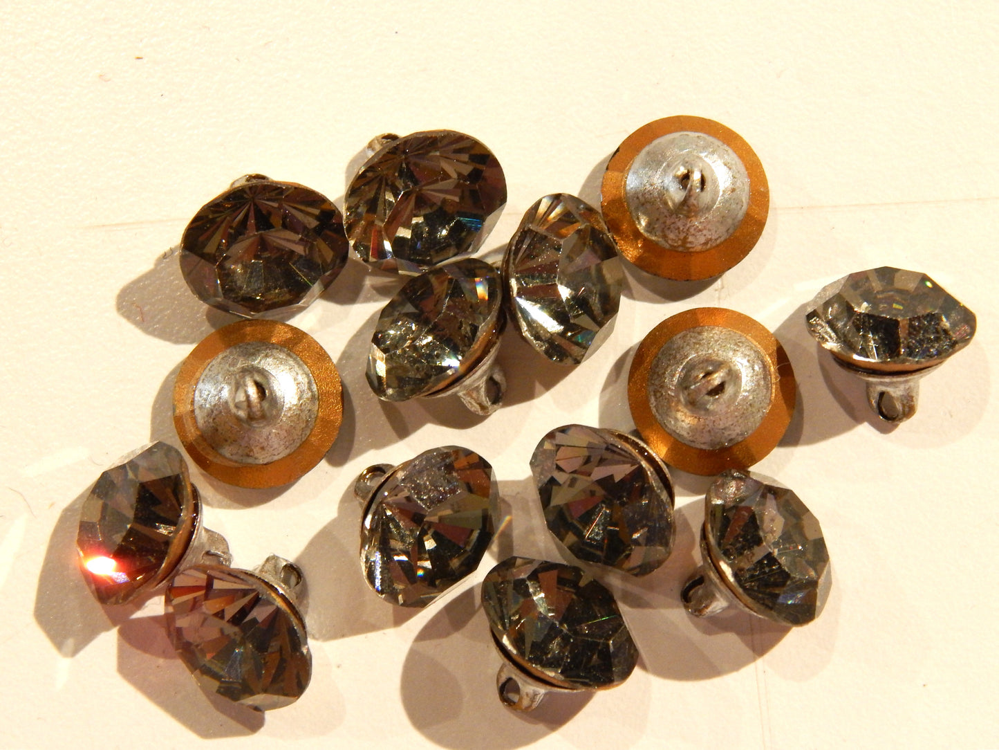 Dusty Black Czech Rhinestone Buttons