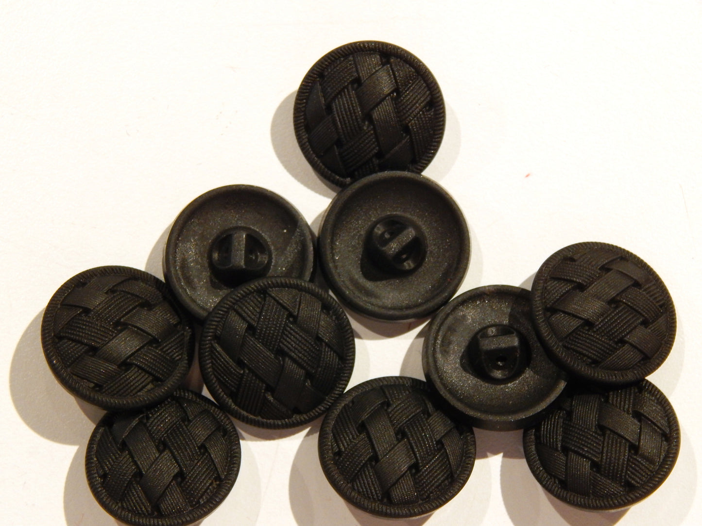 Black Lattice Czech Glass Buttons
