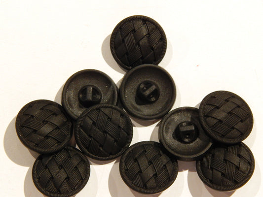 Black Lattice Czech Glass Buttons
