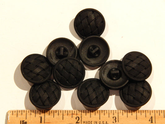 Black Lattice Czech Glass Buttons