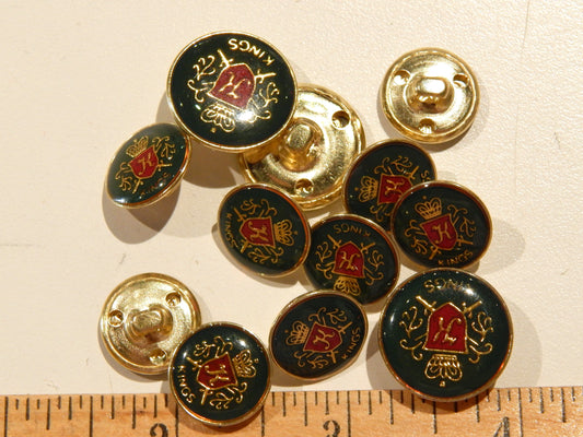 Irish Royalty Green & Red Buttons - Multiple Sizes
