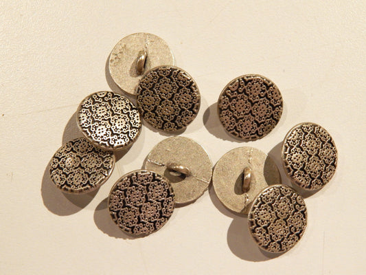 Floral Lattice Silver Buttons