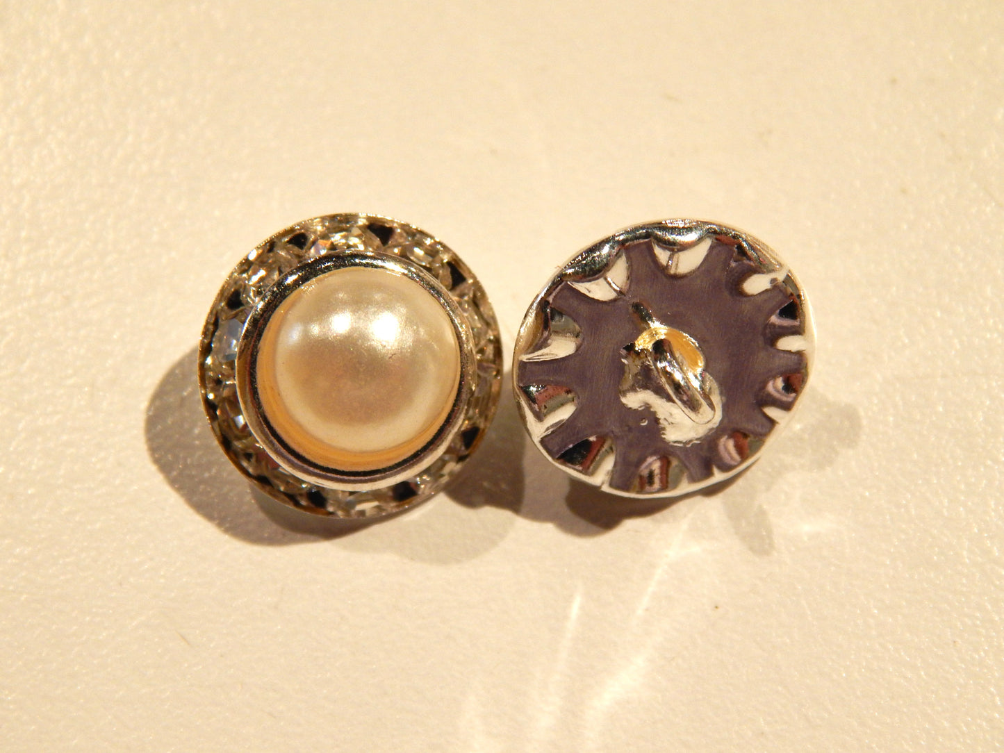 Ringed Rhinestone and Pearl Buttons