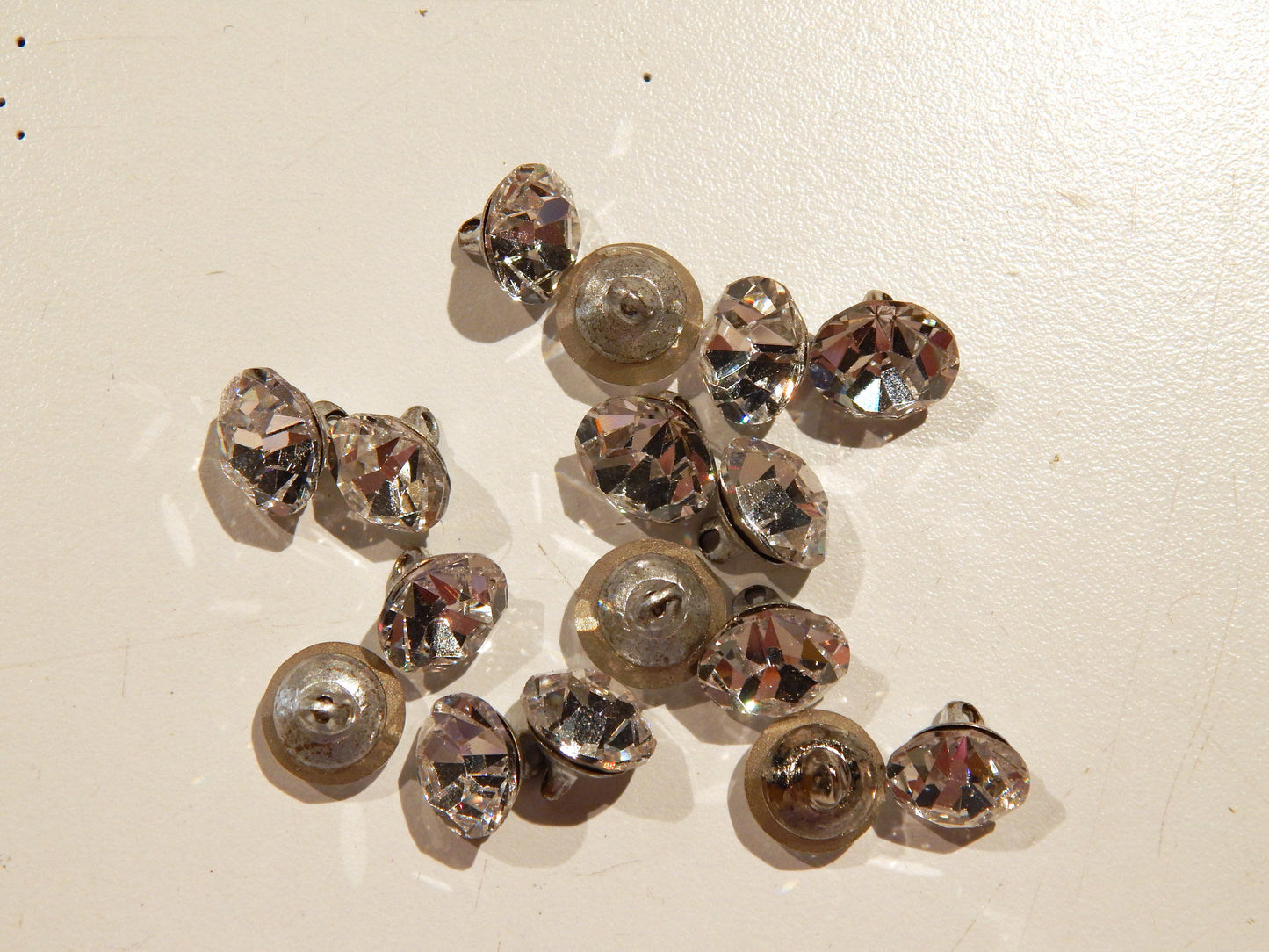 Crystal White Czech Rhinestone Buttons