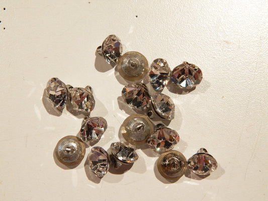 Crystal White Czech Rhinestone Buttons