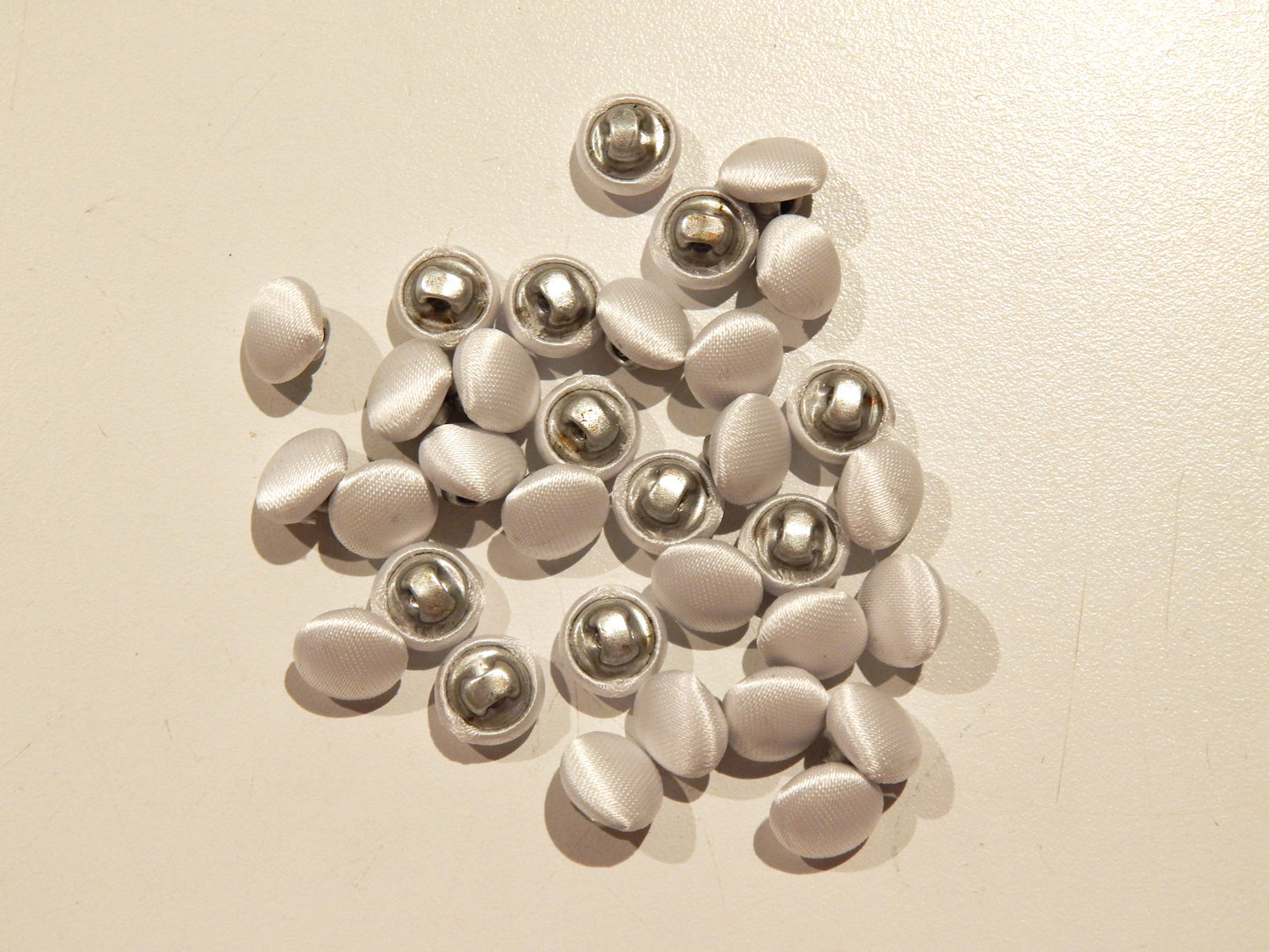 White Satin Bridal Buttons