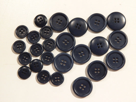 Dark Blue Corozo Buttons - Multiple Sizes