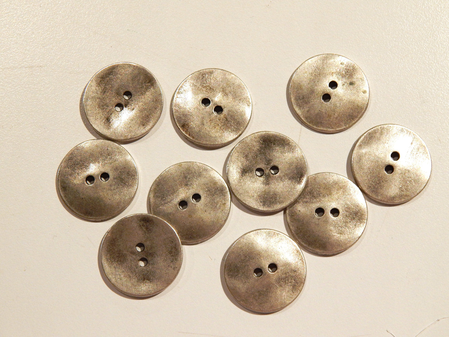 Burnished Silver Two Hole Buttons - Multiple Sizes