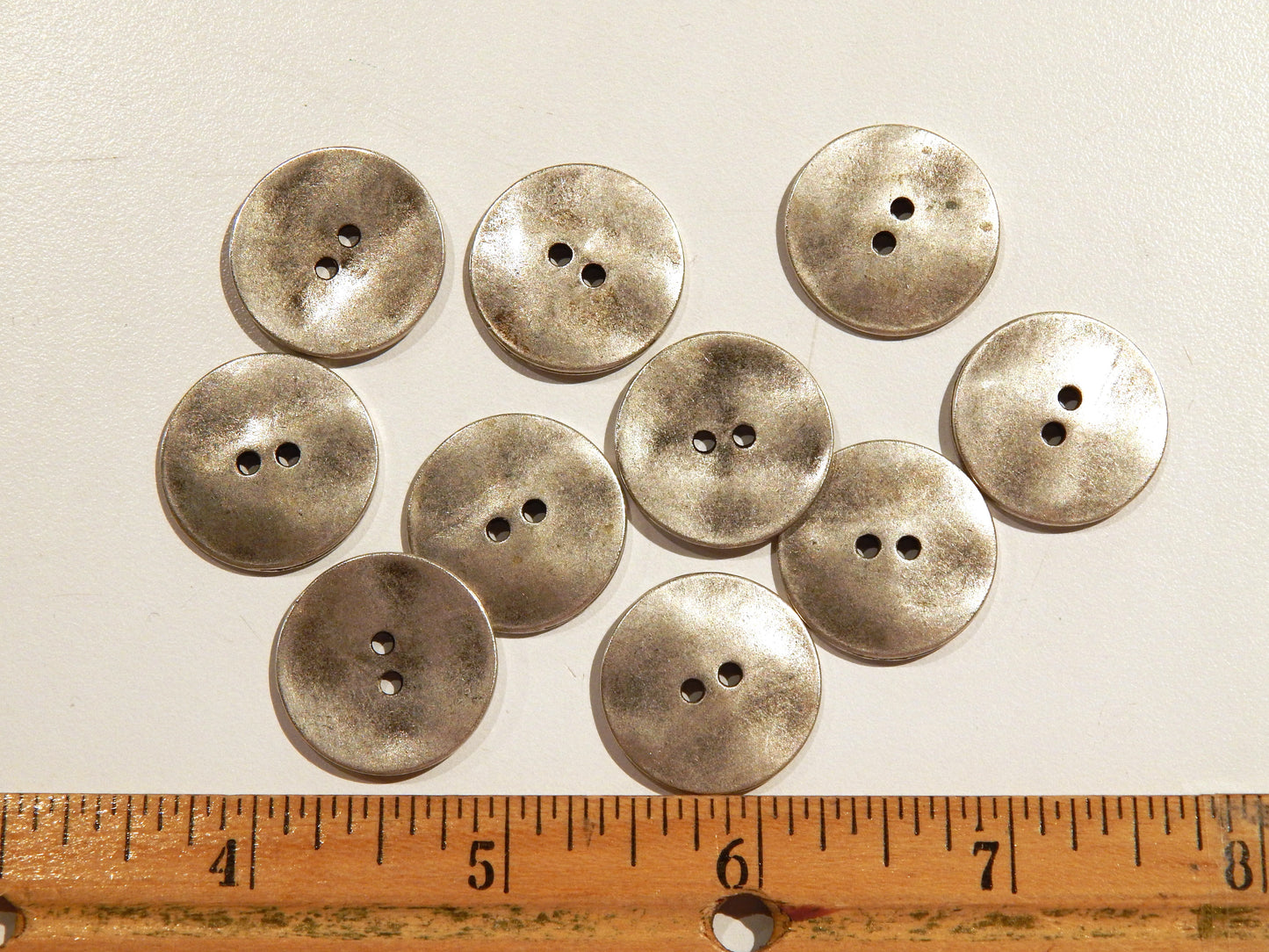 Burnished Silver Two Hole Buttons - Multiple Sizes