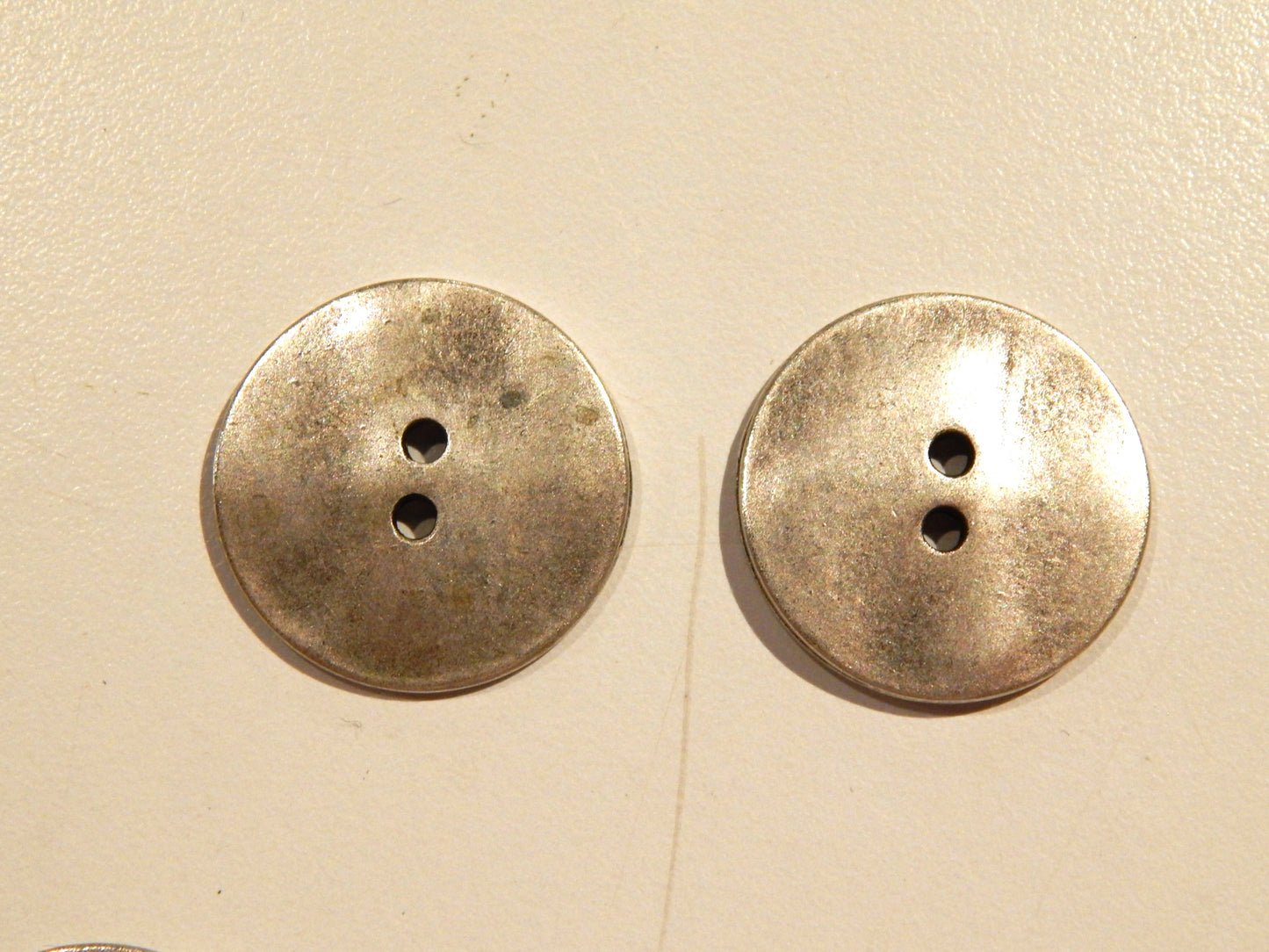 Burnished Silver Two Hole Buttons - Multiple Sizes