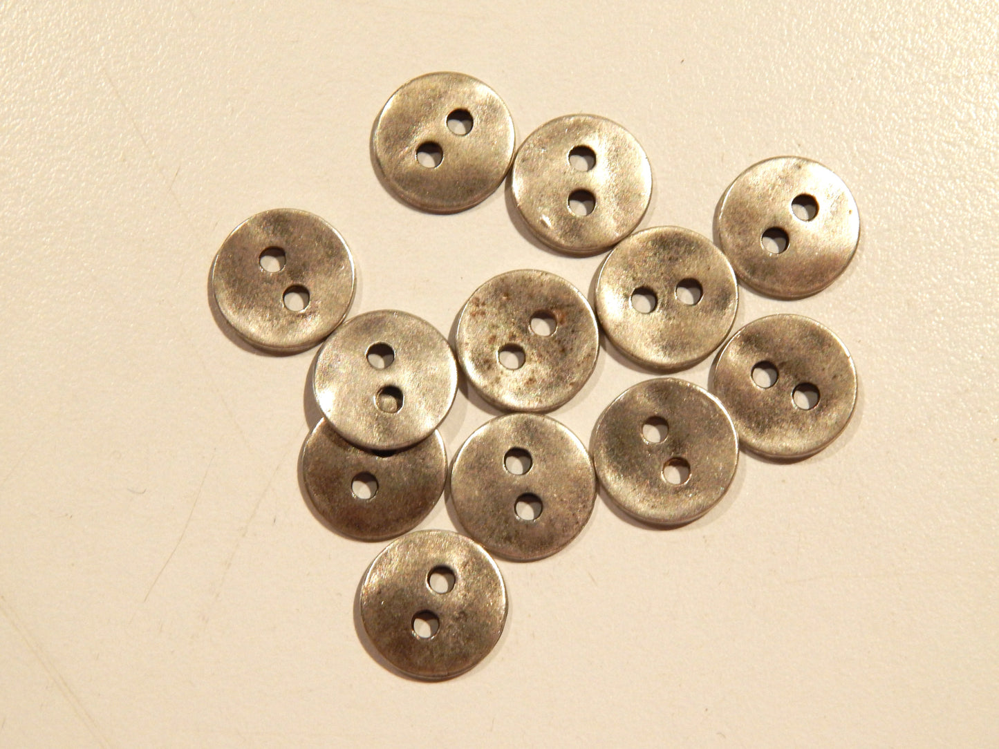 Burnished Silver Two Hole Buttons - Multiple Sizes