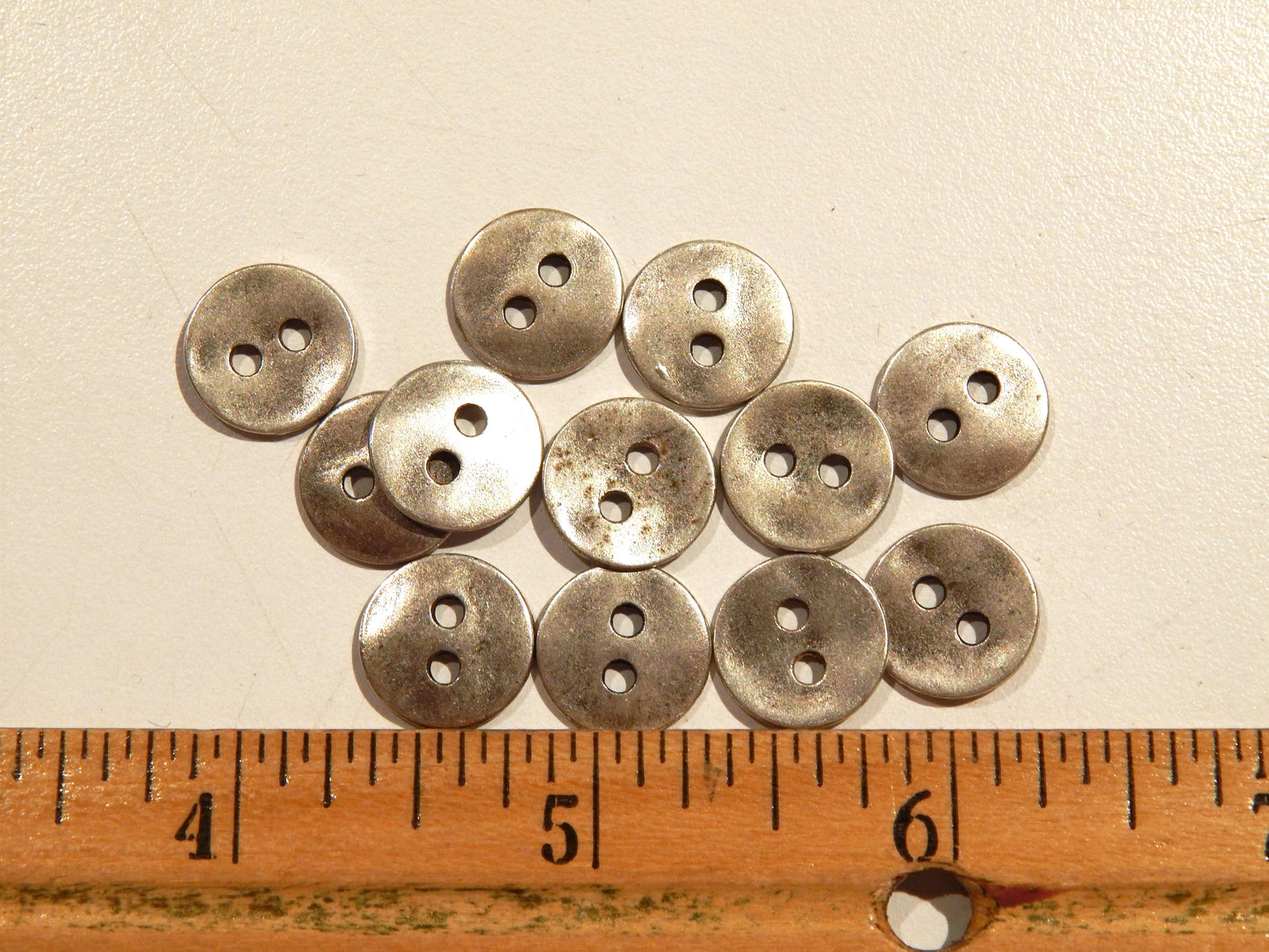 Burnished Silver Two Hole Buttons - Multiple Sizes