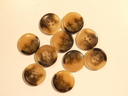 Brown Tortoise Look Buttons - Multiple Sizes