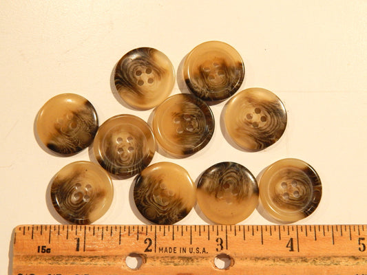 Brown Tortoise Look Buttons - Multiple Sizes