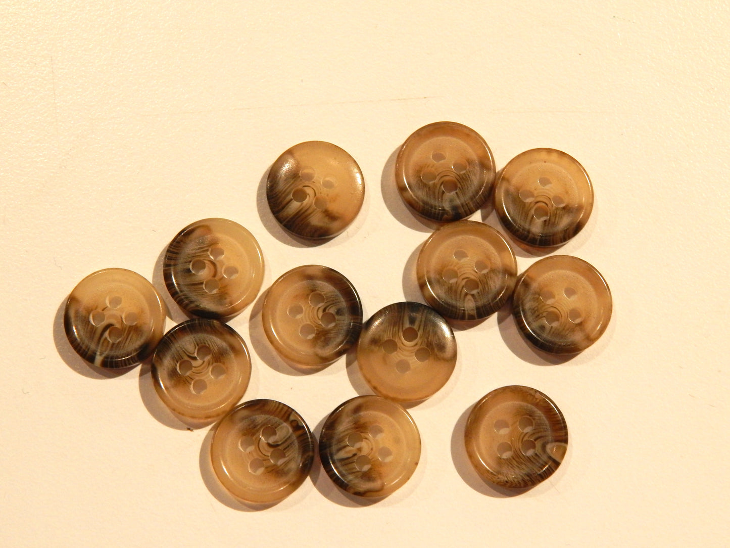 Brown Tortoise Look Buttons - Multiple Sizes