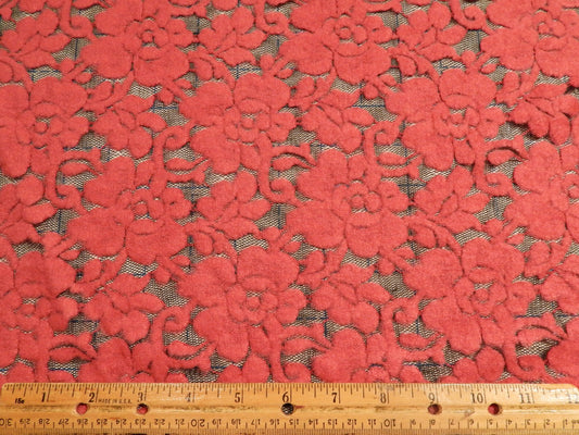 Hot Pink Rose Mesh Sweater Knit