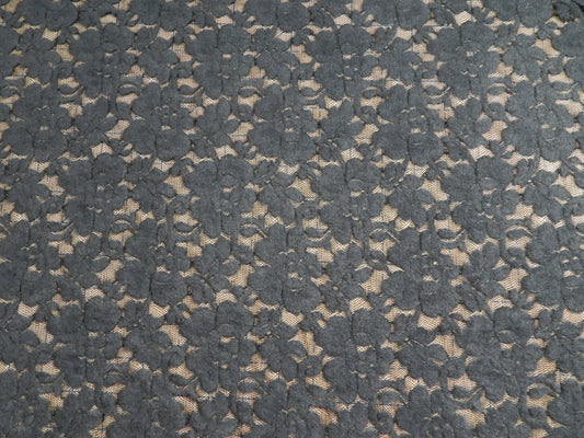 Denim Blue Rose Mesh Sweater Knit