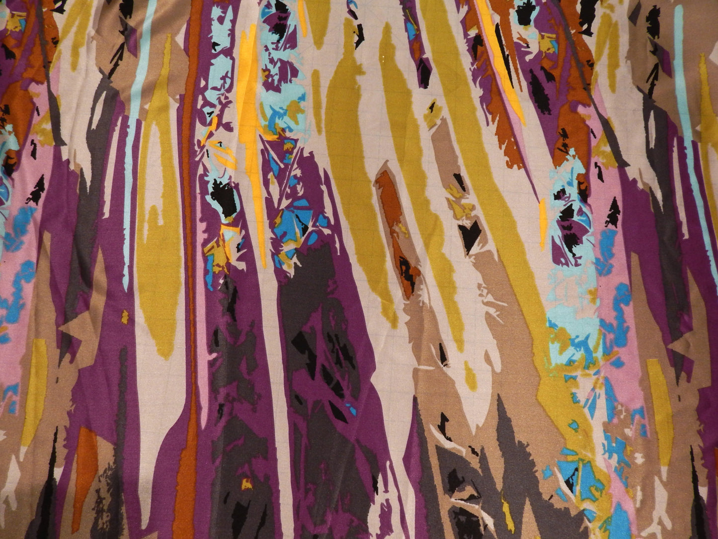 Cool Tones Abstract Stripe Silk Charmeuse