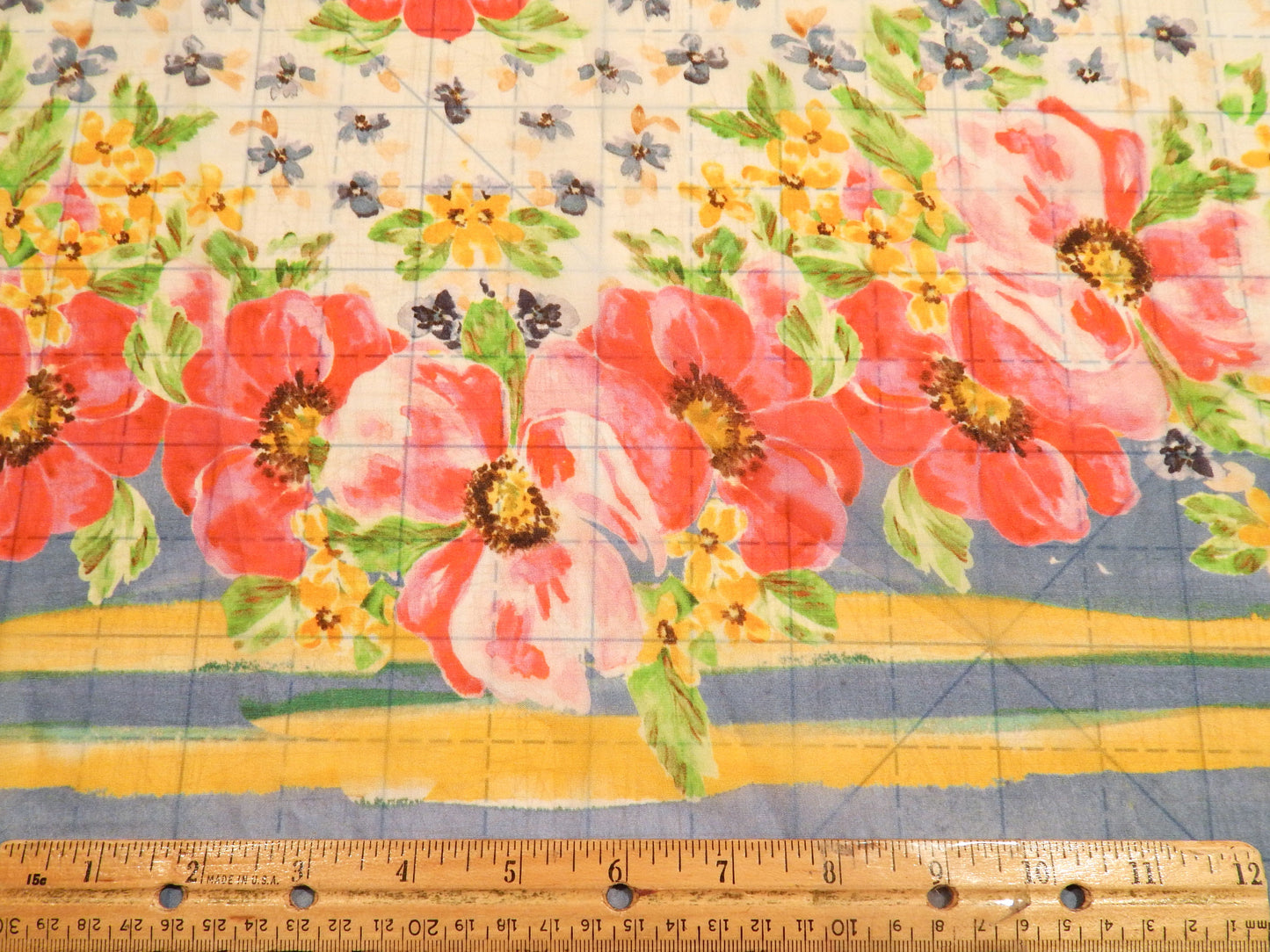 Floral Border Print Silk Chiffon