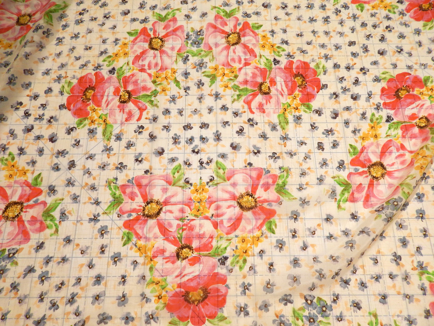 Floral Border Print Silk Chiffon
