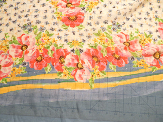 Floral Border Print Silk Chiffon