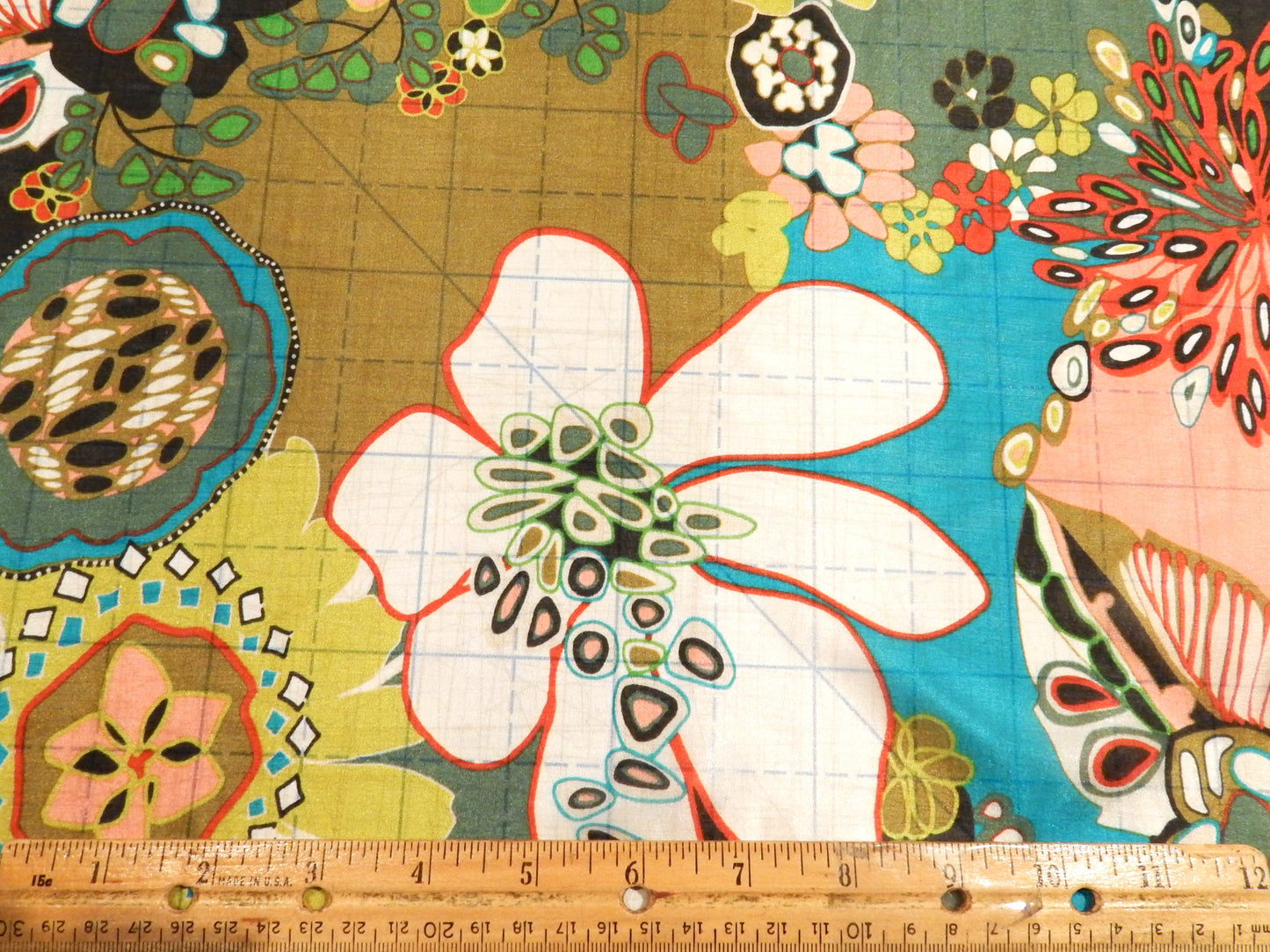 Asian Flower Patch Abstract Silk Habotai