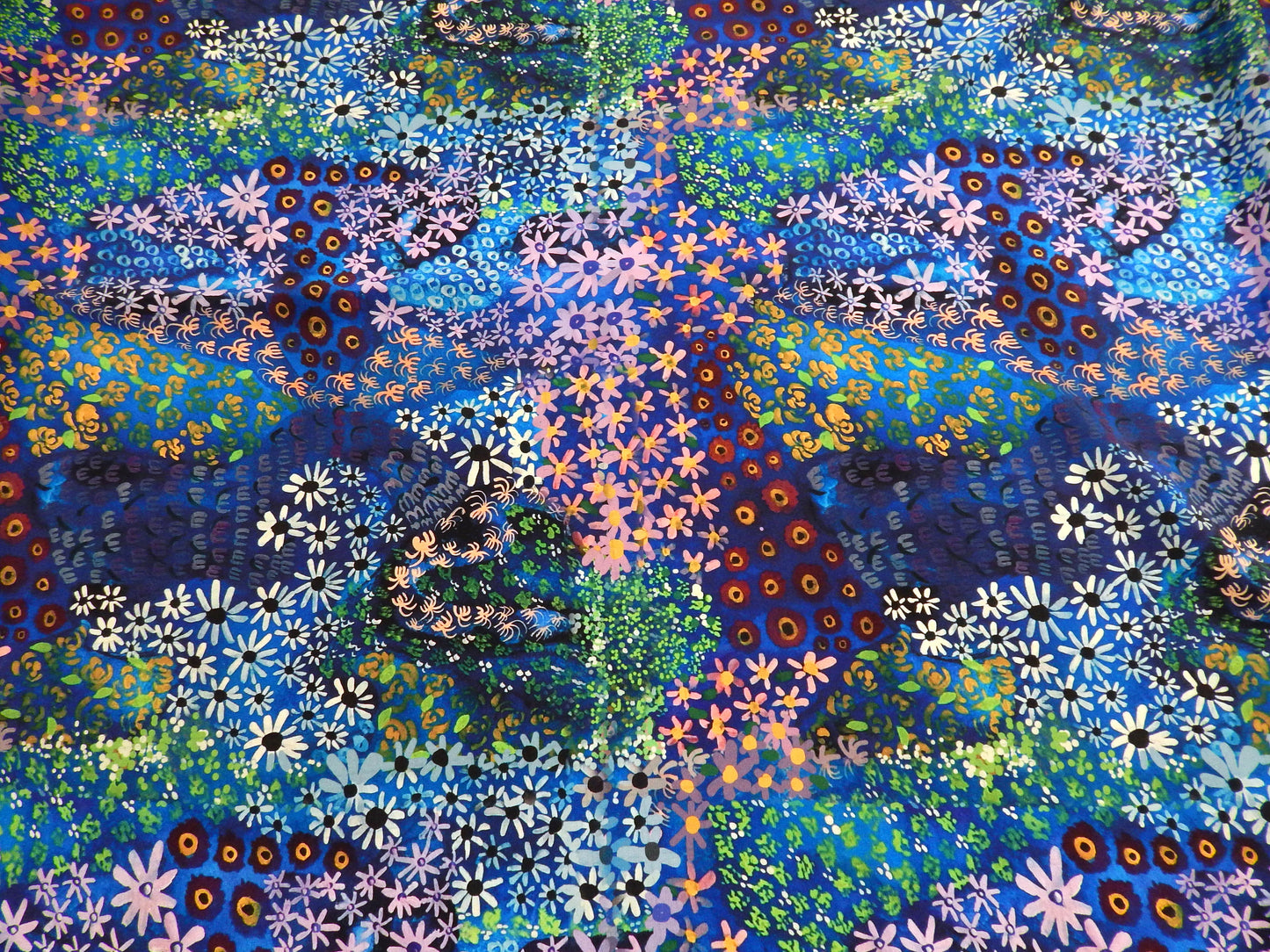 Deep Sea Floral Silk Satin