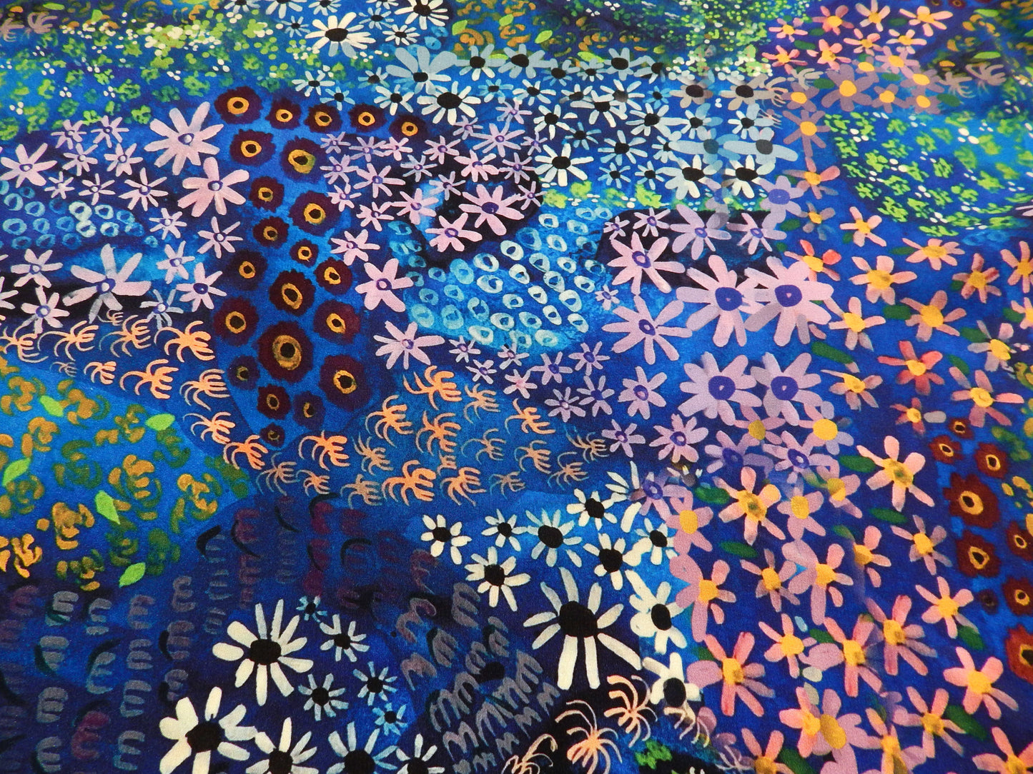 Deep Sea Floral Silk Satin