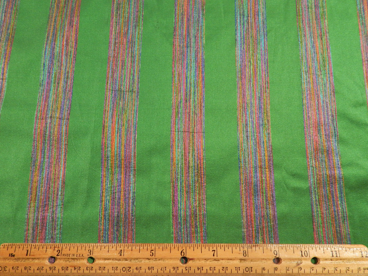 Rainbow Road Striped Green Silk