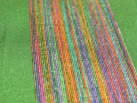 Rainbow Road Striped Green Silk