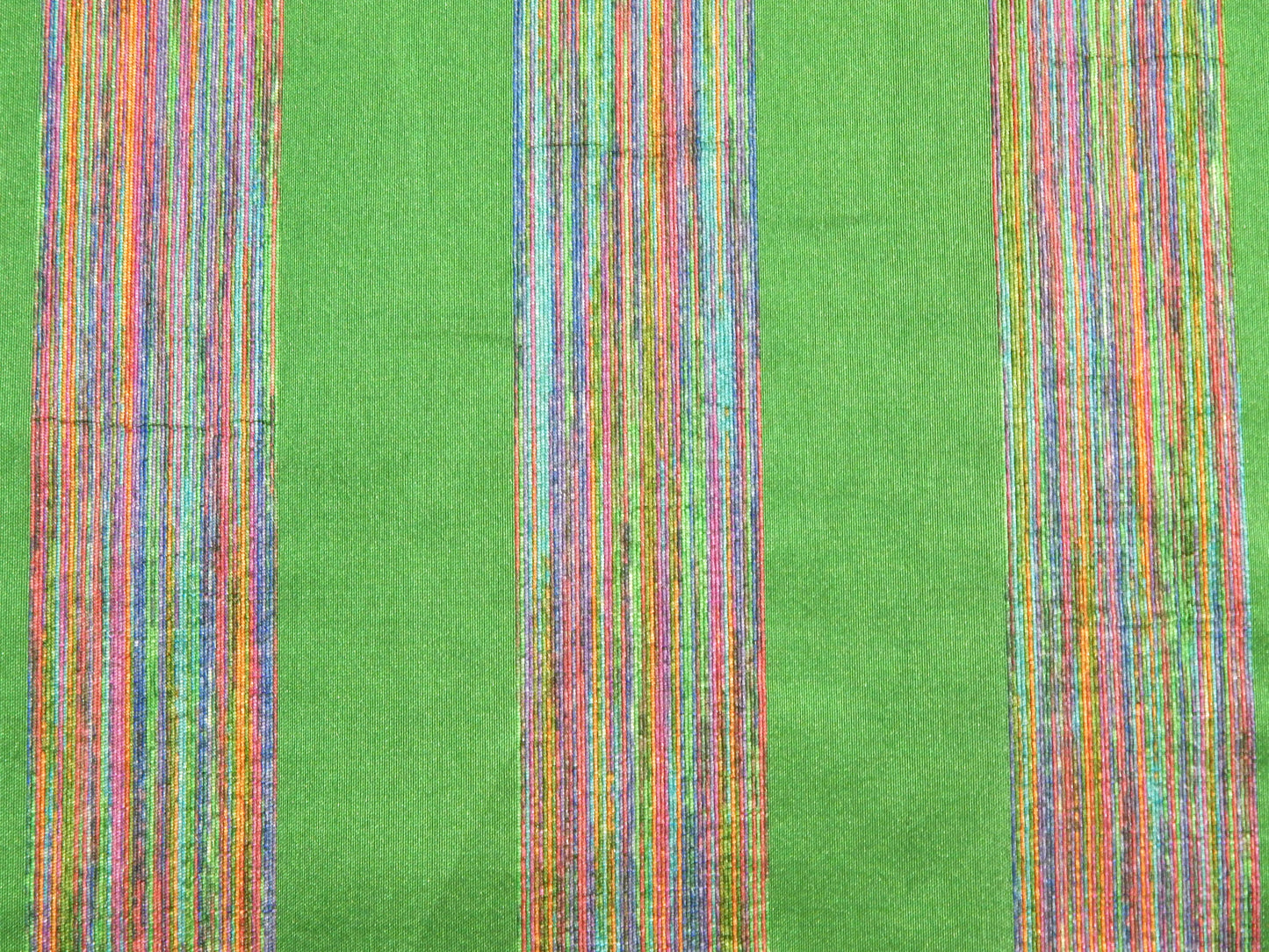 Rainbow Road Striped Green Silk