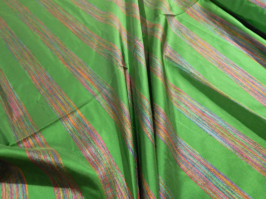 Rainbow Road Striped Green Silk