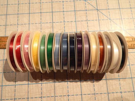 1/4" Double Faced Satin Ribbon - Multiple Colors