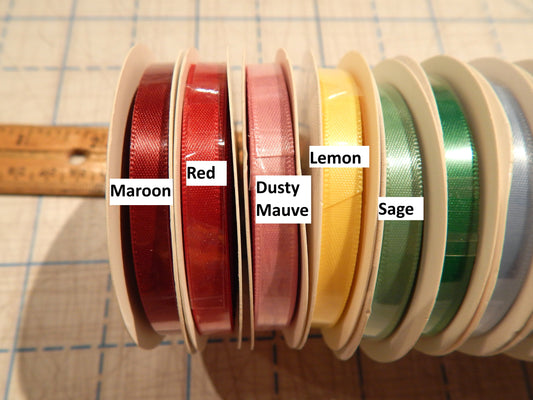 1/4" Double Faced Satin Ribbon - Multiple Colors