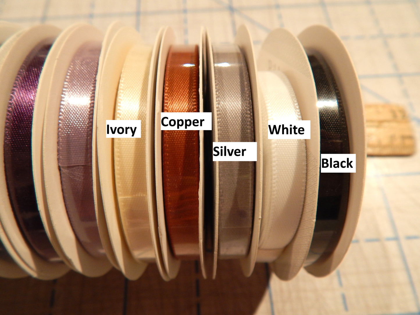 1/4" Double Faced Satin Ribbon - Multiple Colors