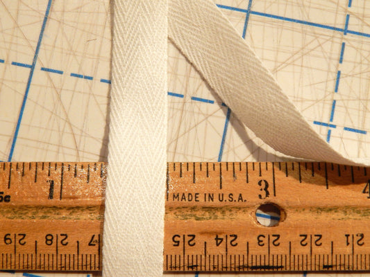 Cotton Twill Tape: Multiple Colors - 5/8" wide - By the Yard