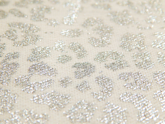 Silver Cheetah Print Stretch Denim