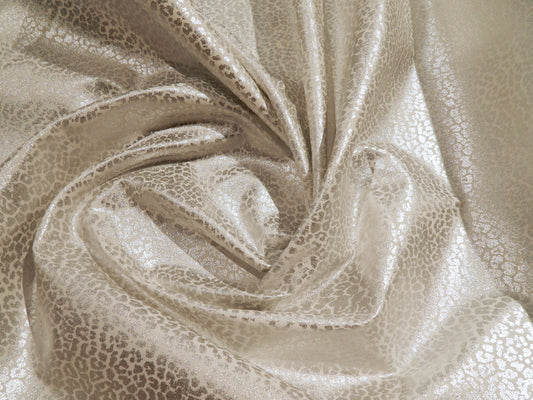 Silver Cheetah Print Stretch Denim