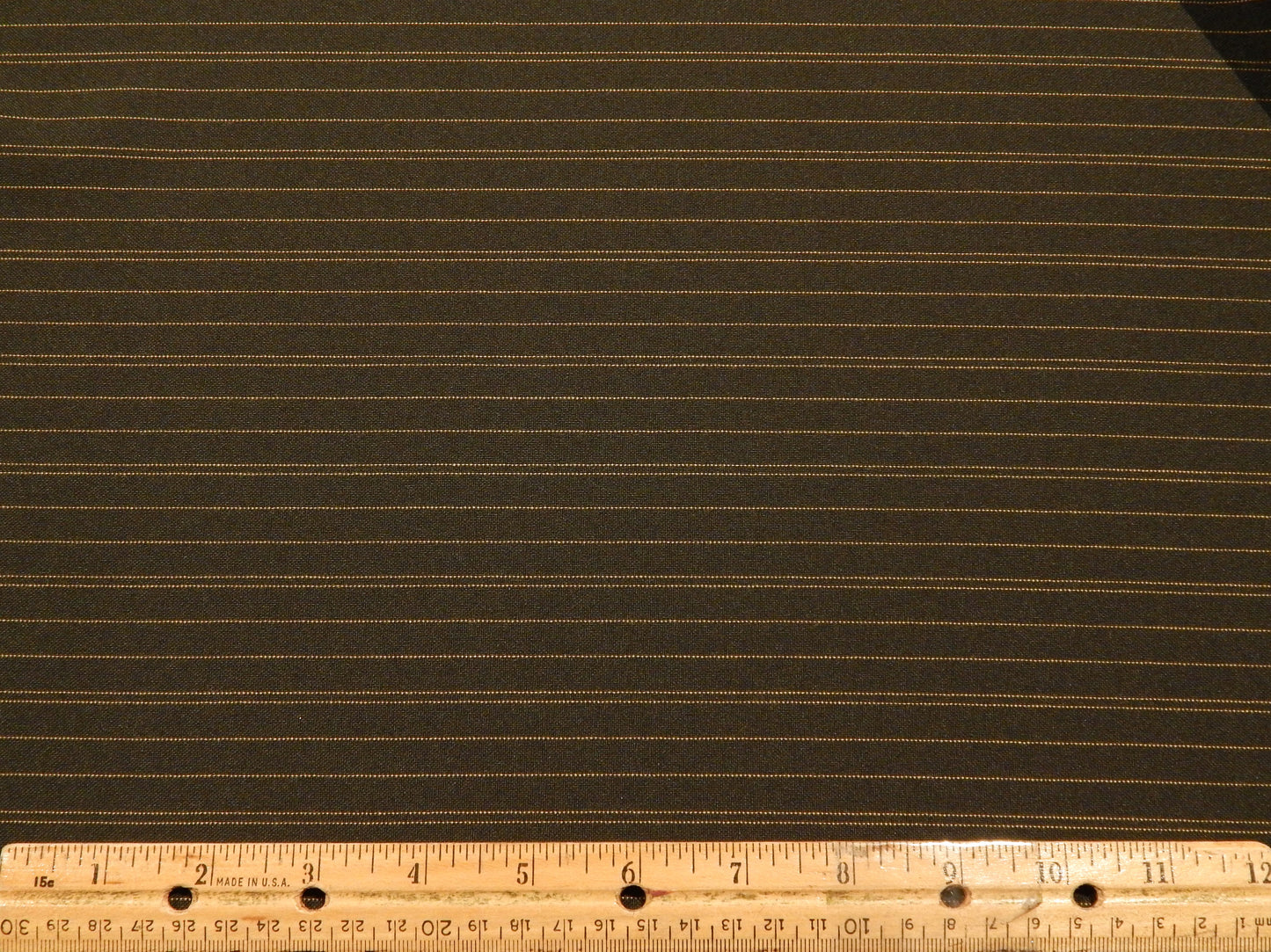 Pine Green & Beige Striped Suiting