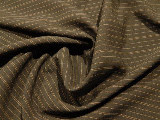 Pine Green & Beige Striped Suiting