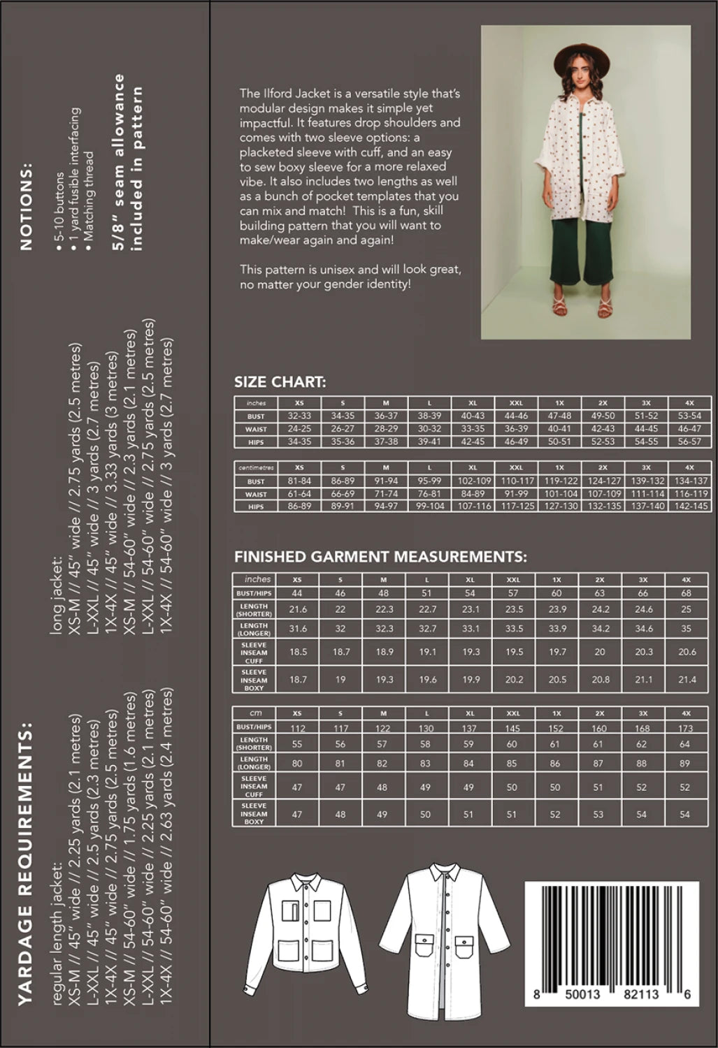 Ilford Jacket - Friday Pattern Company - Mens/Womens