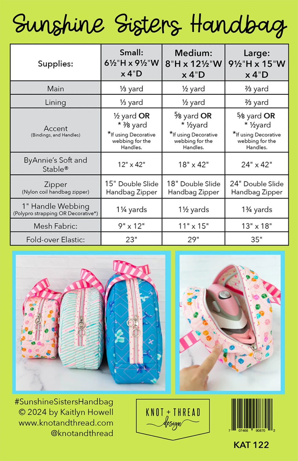 Sunshine Sister's Handbag Sewing Pattern