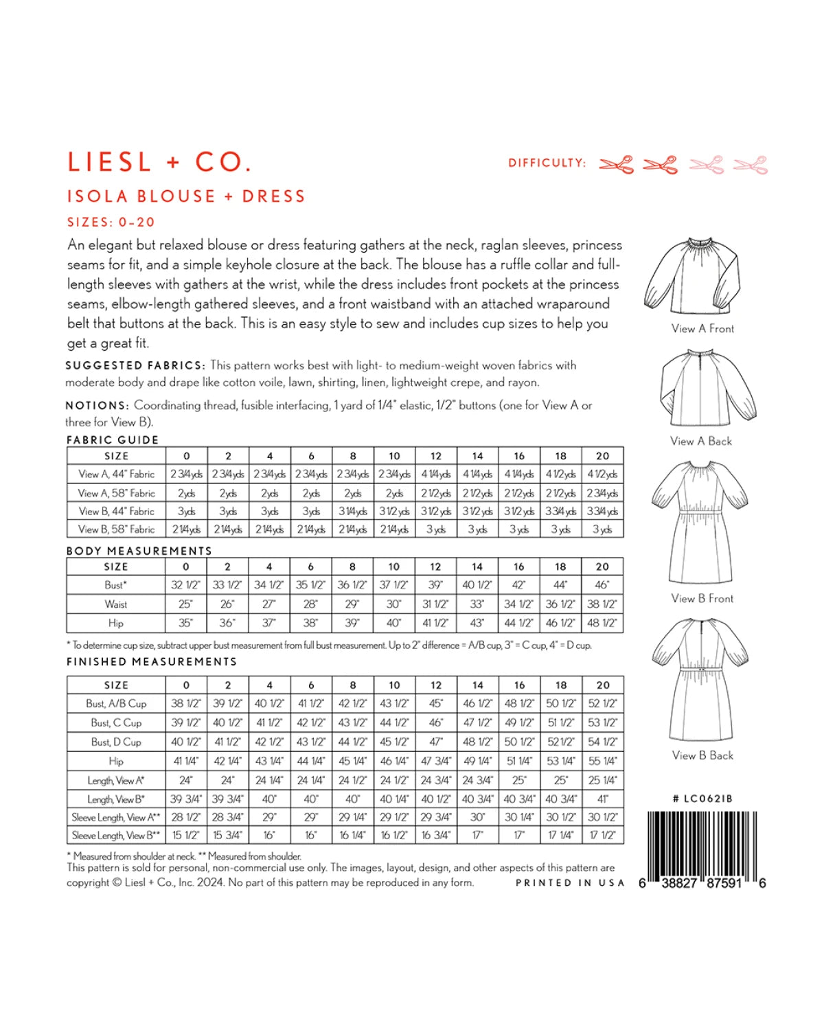 Isola Blouse & Dress - Liesl + Co