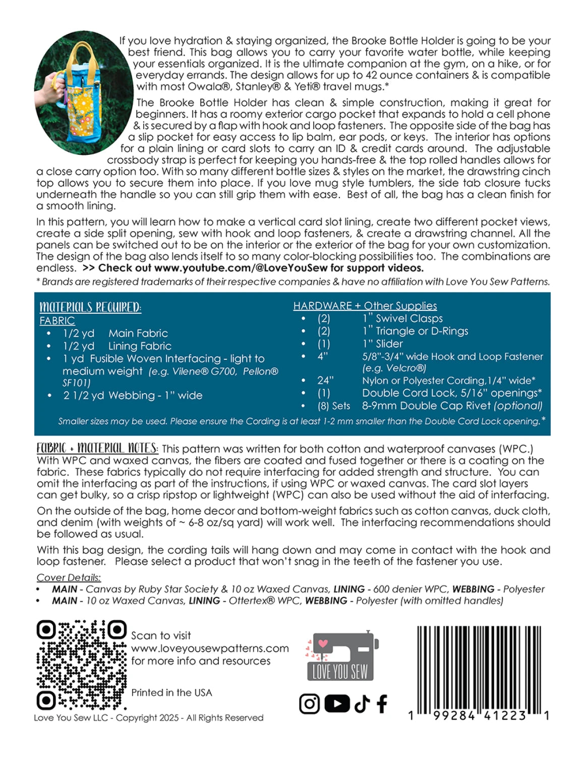 Brooke Bottle Holder Sewing Pattern