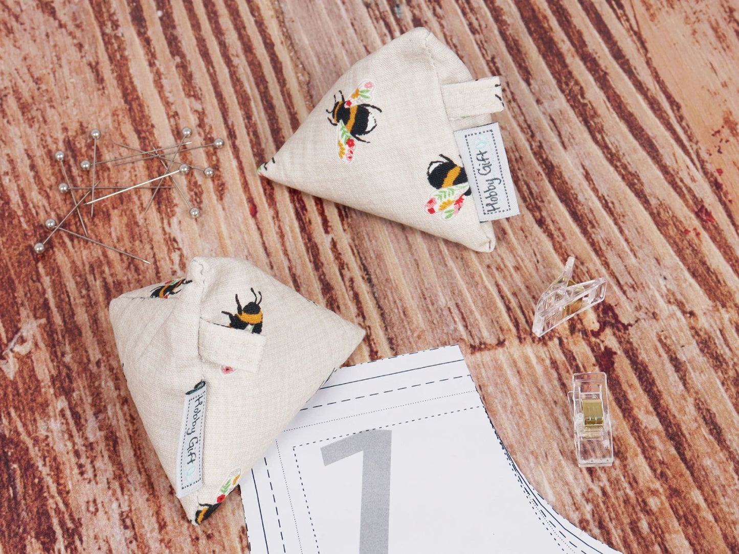 Cotton Fabric Weights - Bee, Bird, or Floral Woodblock