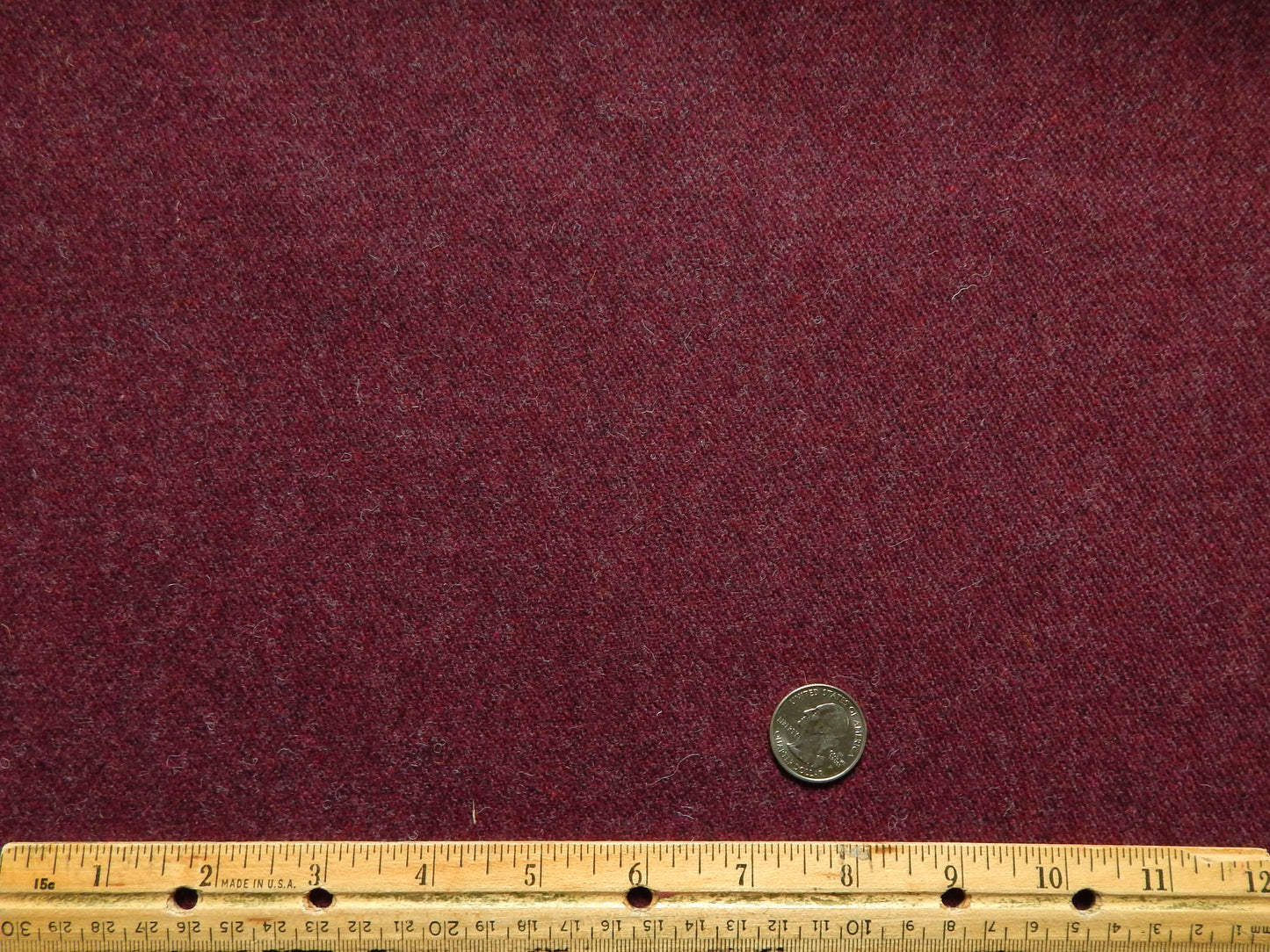 Burgandy Brushed Wool Fabric