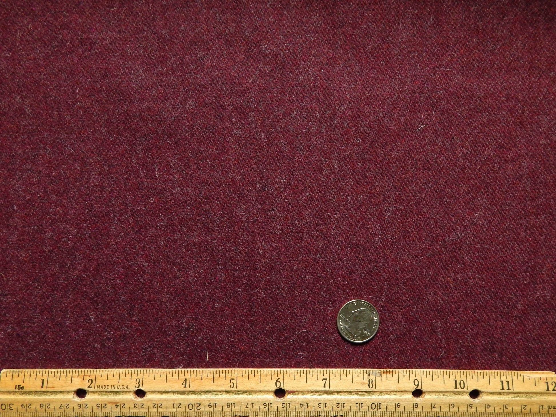 Burgandy Brushed Wool Fabric