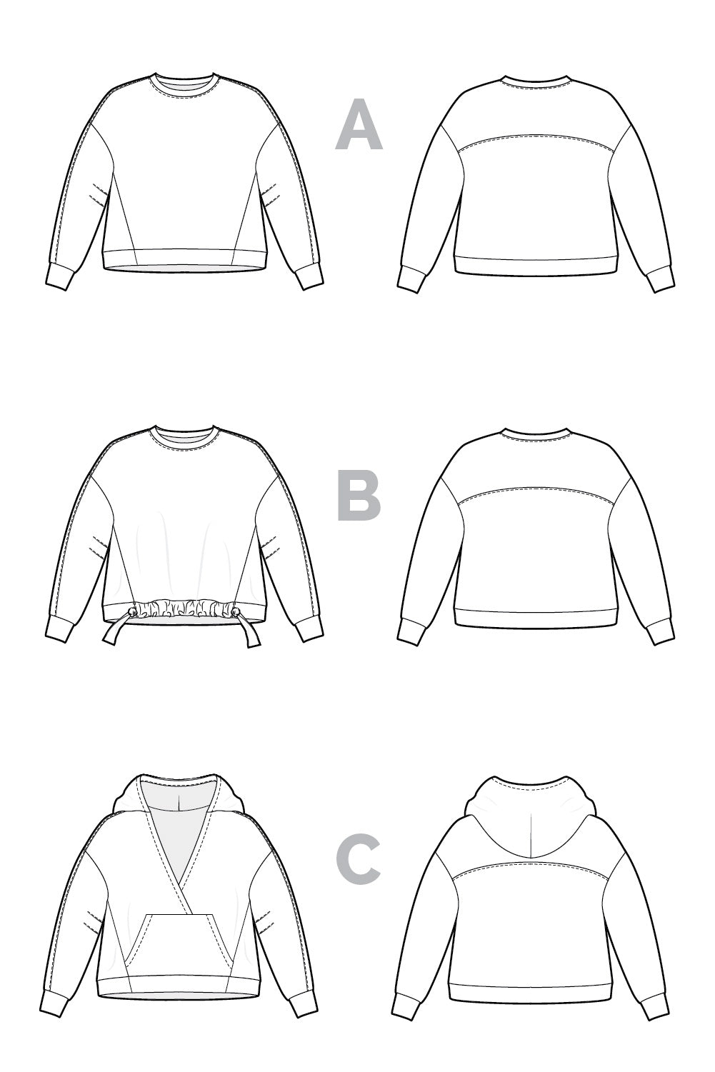 Mile End Sweatshirt Sizes 0-20 - Closet Core Patterns